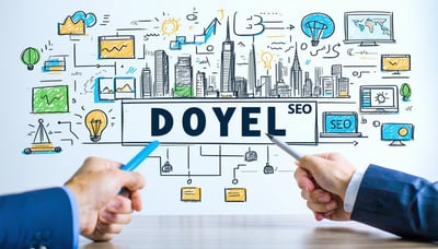 Digital marketing strategy illustration for Doyel SEO in Doha, Qatar